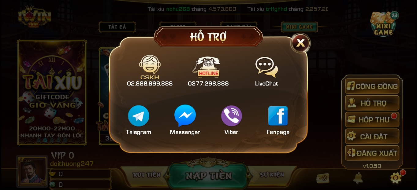 Tổng đài Iwin hoạt động 24/7